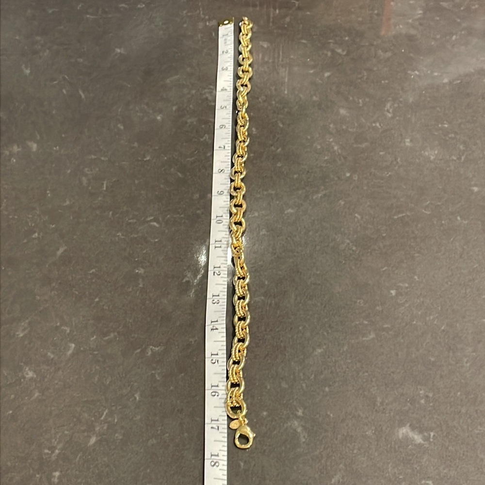 Milor Stainless Steel Gold-Tone Rope Link Chunky Necklace - Picture 16 of 16